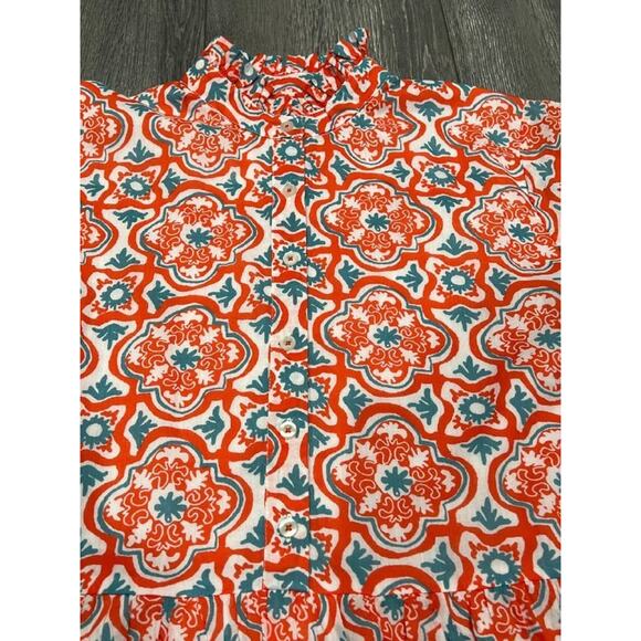 Anthropologie Ro's Garden Vibeka Mini v neck Dress Light Red Small A004476 - Picture 7 of 11